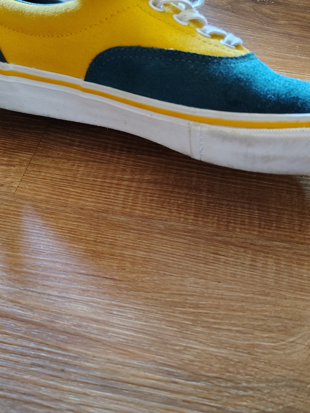 Vans Two-Tone Green and Yellow Low Top Sneakers Retro - Picture 8 of 9